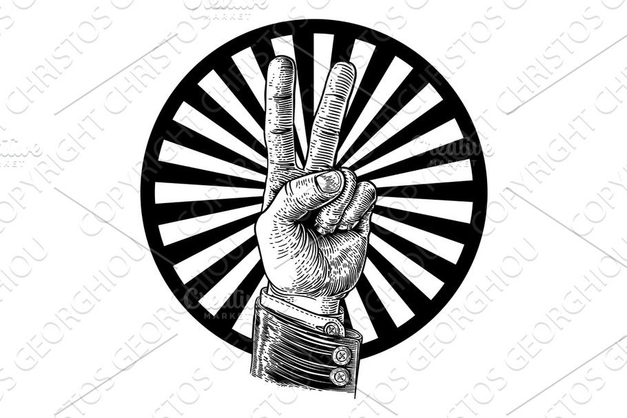 Peace Victory Hand Sign