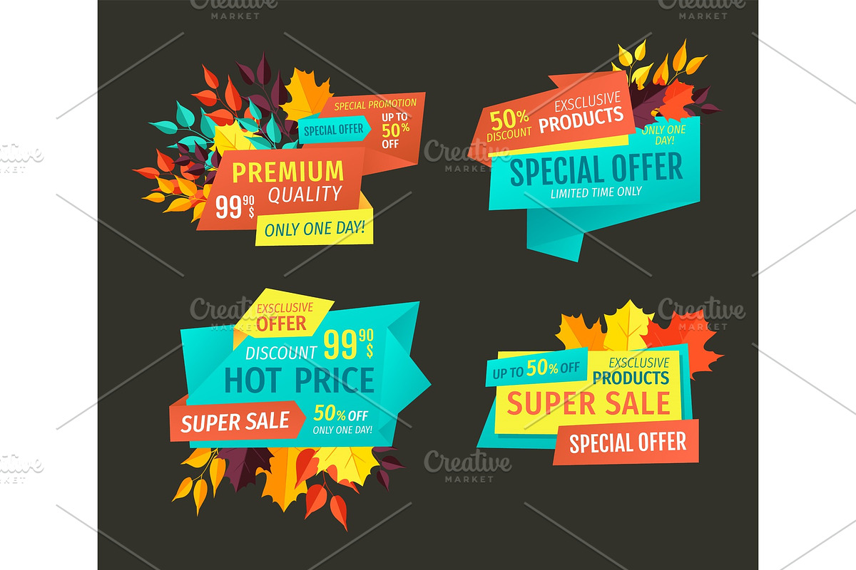 Autumn Season Clearance Sale Banners in Illustrations - product preview 8