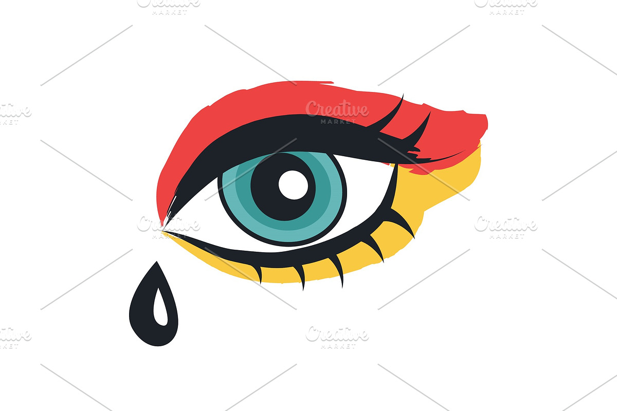 Eye with Makeup Rock Theme Vector in Textures - product preview 8
