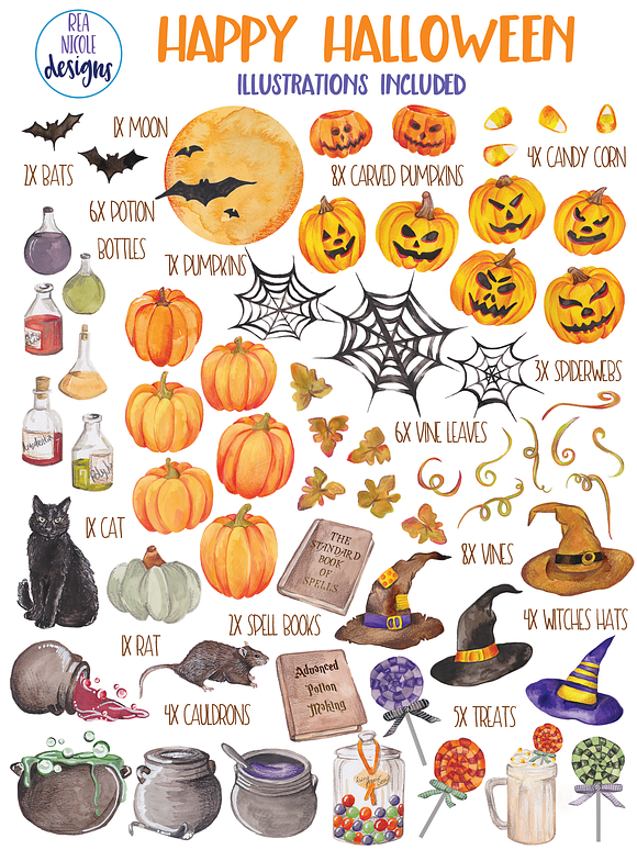 Halloween Clip Art Bundle in Illustrations - product preview 3