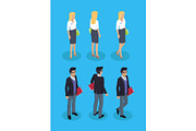 Woman and Man Office Workers Vector