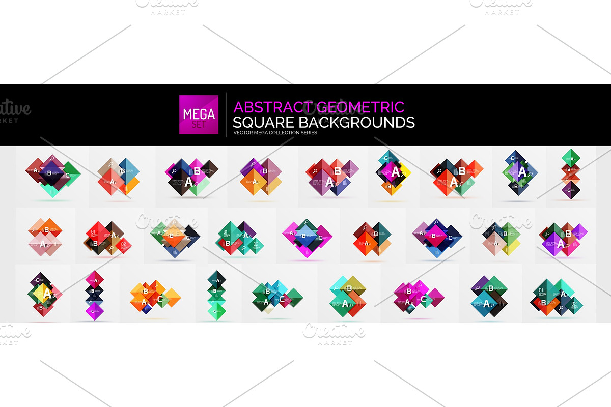 Mega set of square shapes geometric in Textures - product preview 8