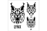 Lynx and cats - animal heads icons