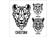 Cheetah and panter - animal heads