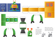 Cut and glue robot toy vector