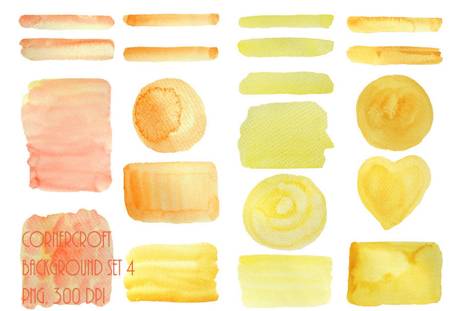 Watercolor Texture Yellow in Objects - product preview 8