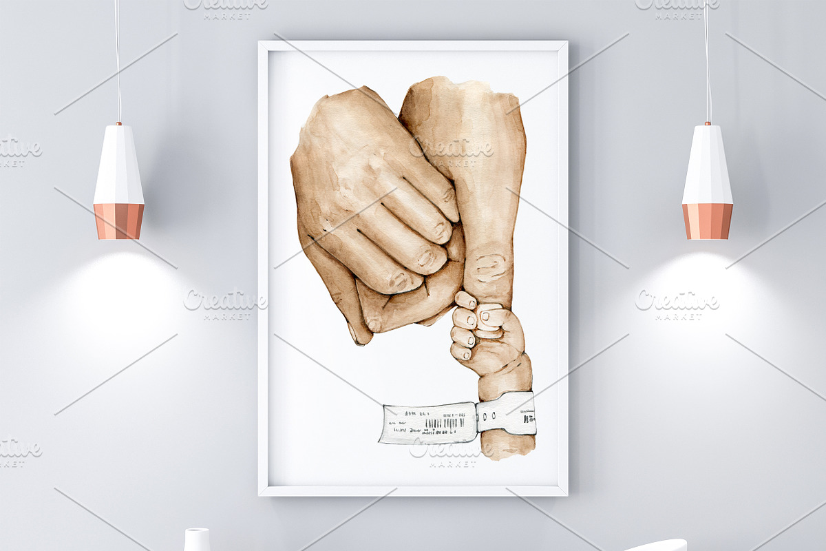 New Family Preemie Holding Hands Art in Illustrations - product preview 8