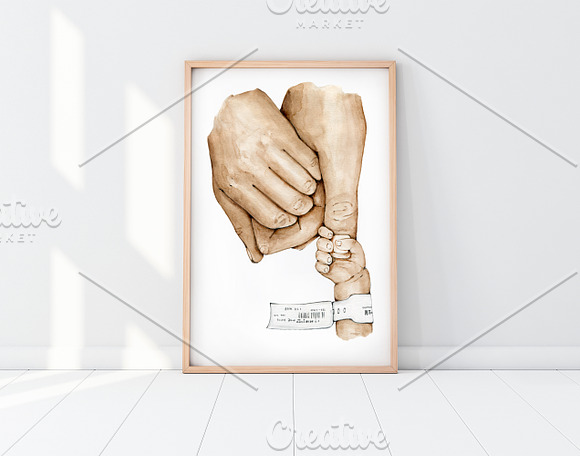 New Family Preemie Holding Hands Art in Illustrations - product preview 2