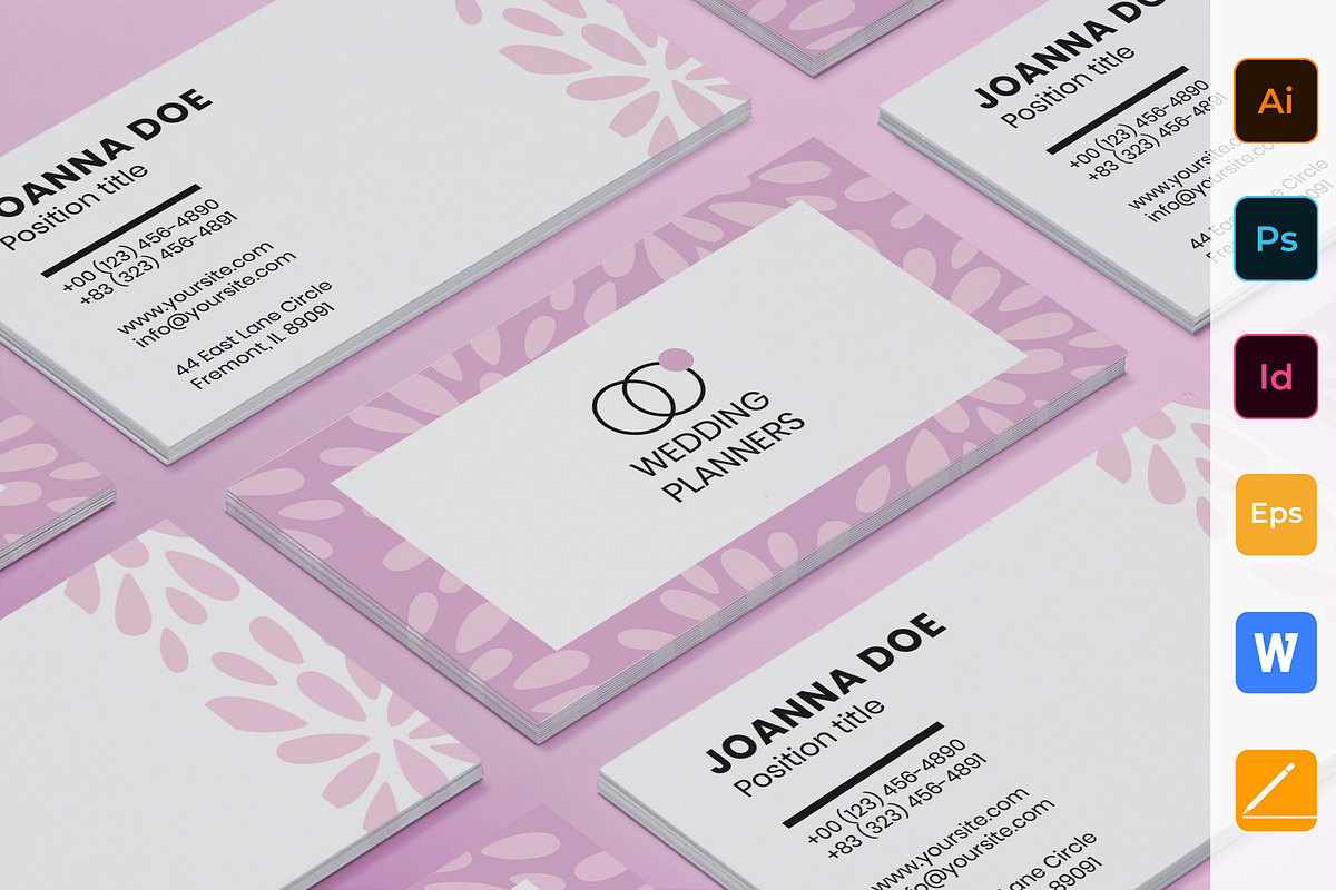 Wedding Planner Business Card in Business Card Templates - product preview 8