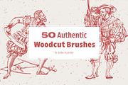 50 Authentic Woodcut Brushes