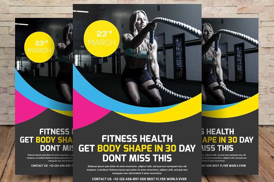 Body Fitness Club Flyer in Flyer Templates - product preview 8