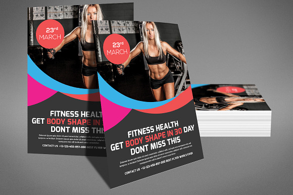 Body Fitness Club Flyer in Flyer Templates - product preview 1
