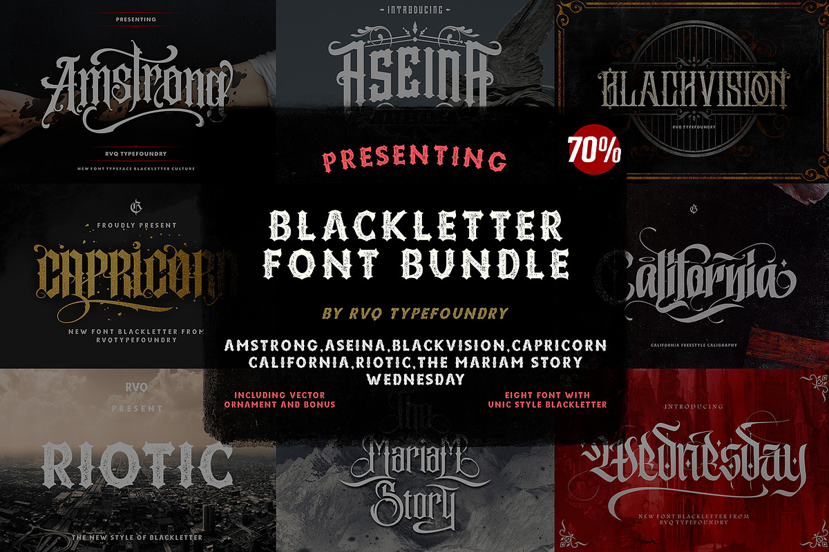 Blackletter Font Bundle in Blackletter Fonts - product preview 8