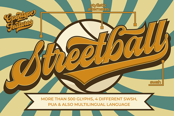 Streetball | Vintage Font in Script Fonts - product preview 7