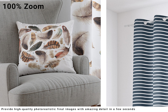 Living Room Curtains & Pillow Set in Product Mockups - product preview 2
