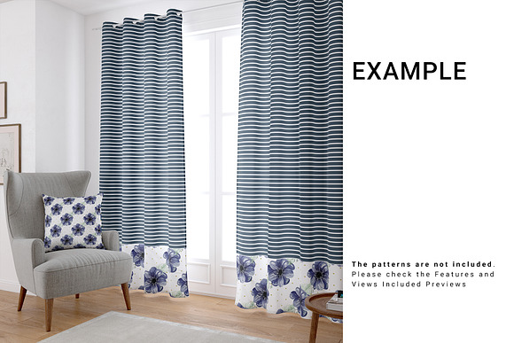 Living Room Curtains & Pillow Set in Product Mockups - product preview 4
