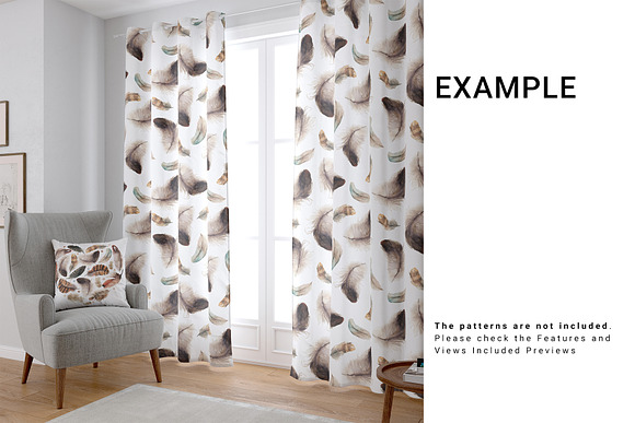 Living Room Curtains & Pillow Set in Product Mockups - product preview 5