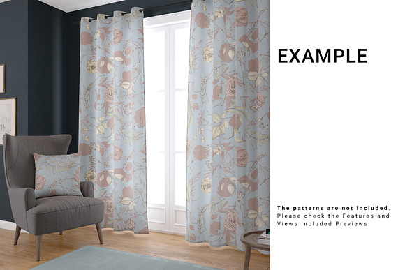 Living Room Curtains & Pillow Set in Product Mockups - product preview 6