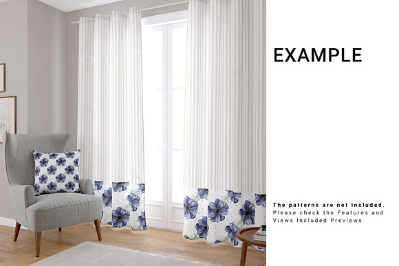 Living Room Curtains & Pillow Set in Product Mockups - product preview 7