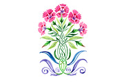 Ornament Carnations pink watercolor