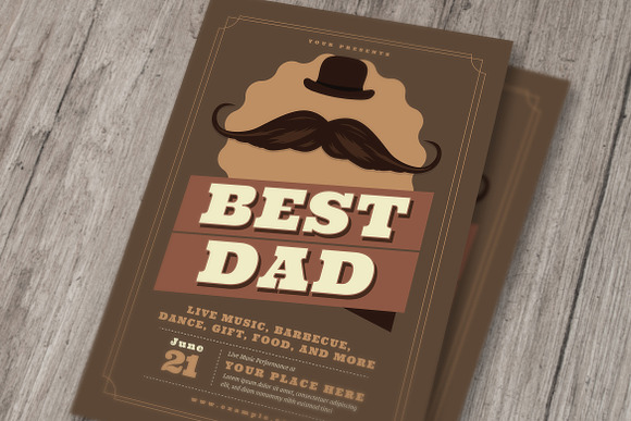 Retro Father's Day Flyer in Flyer Templates - product preview 2