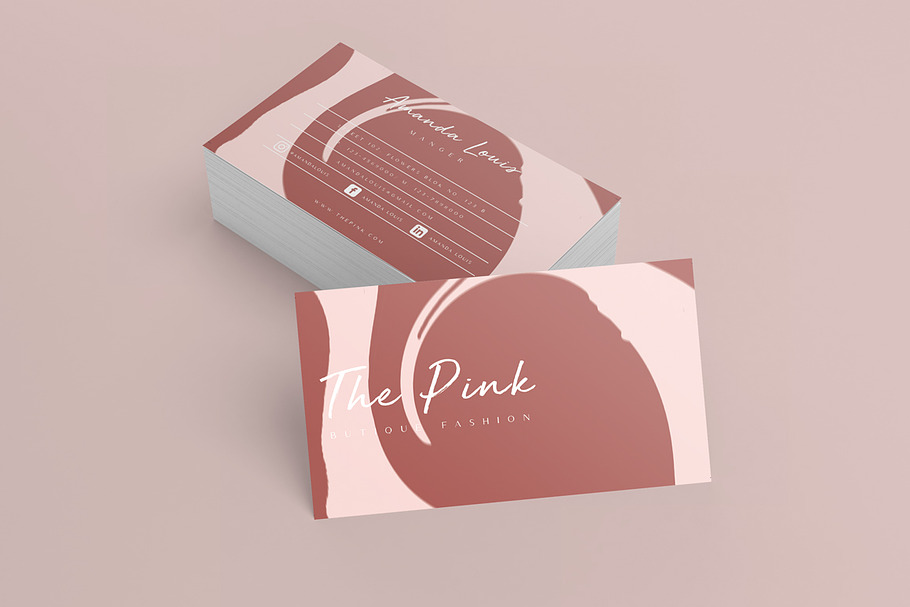 THE PINK BUSINESS CARDS in Business Card Templates - product preview 8
