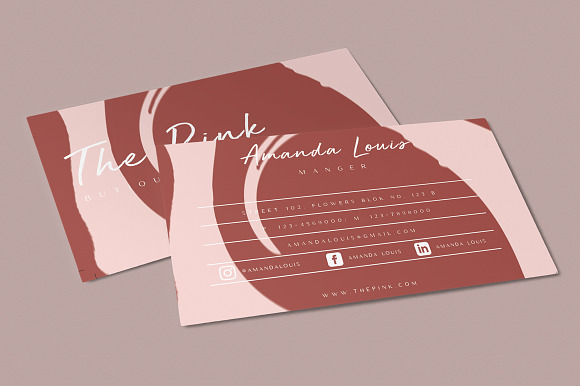 THE PINK BUSINESS CARDS in Business Card Templates - product preview 2