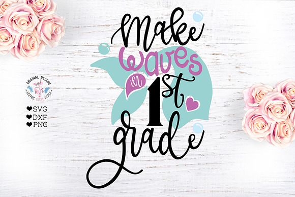 Make Waves in First Grade Cut File in Illustrations - product preview 1