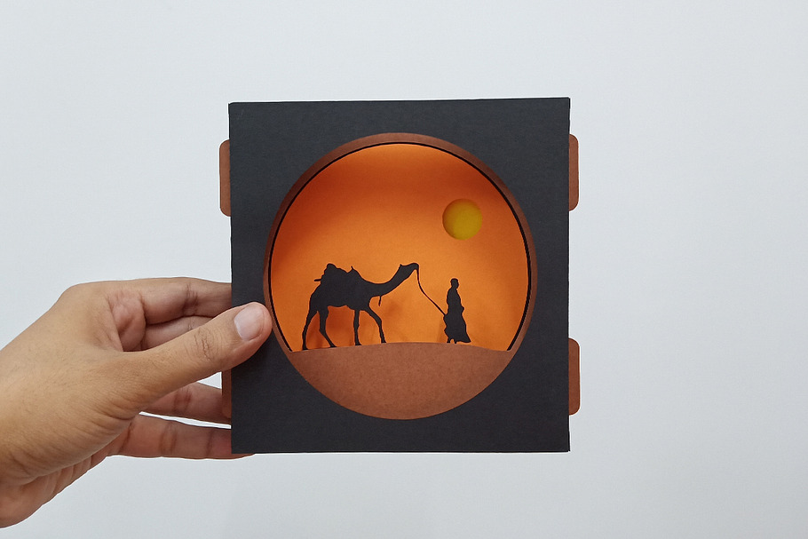 Camel safari card - 3d papercraft