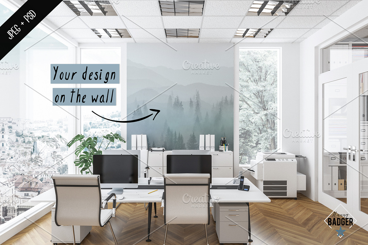 Frame & wall mockup - office scene in Print Mockups - product preview 8