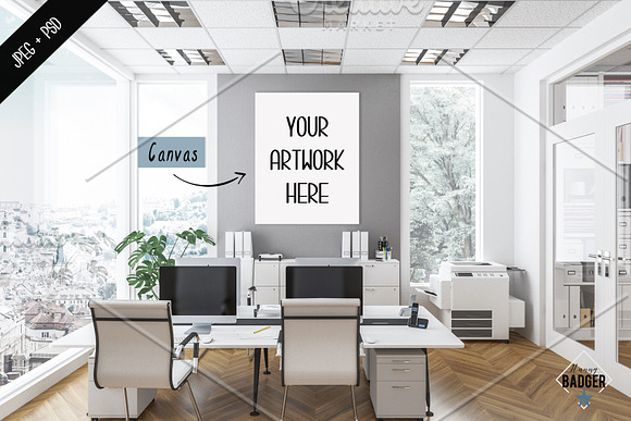 Frame & wall mockup - office scene in Print Mockups - product preview 4
