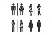 Male and female bathroom
