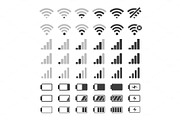 Phone signal and battery icons