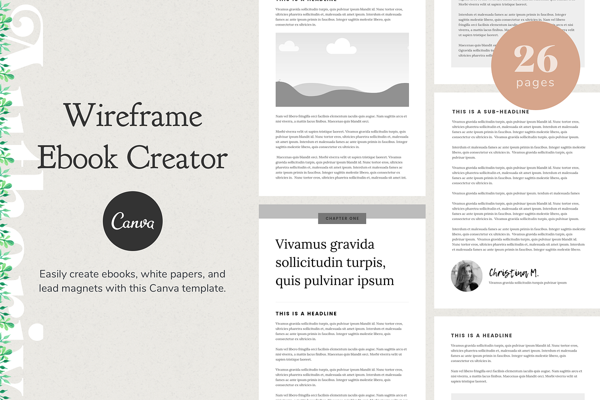 Ebook Template Canva - Wireframe in Magazine Templates - product preview 8