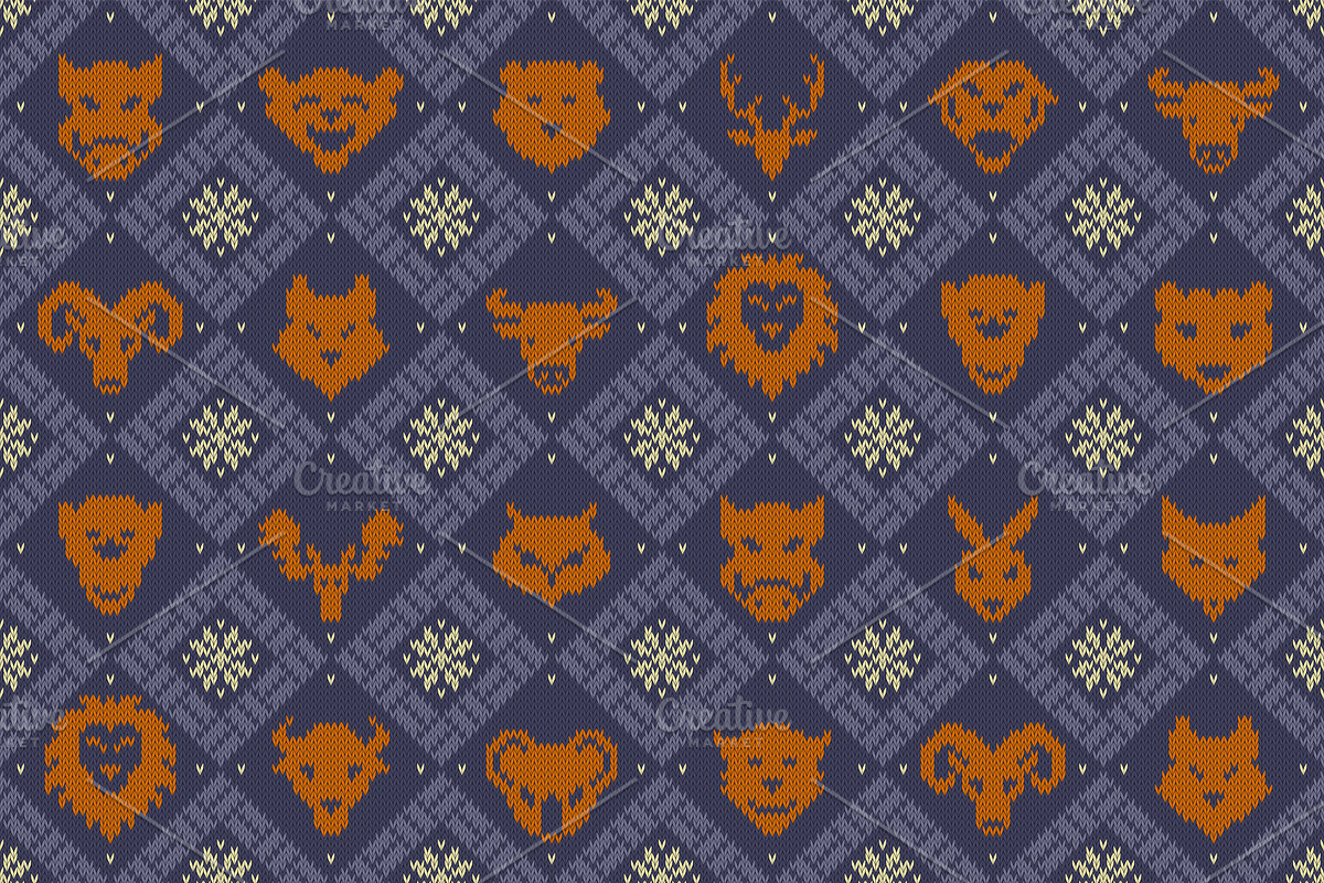 Animals - knitted seamless pattern in Patterns - product preview 8