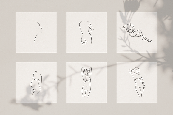 Womans Body. Line Art Collection in Illustrations - product preview 4