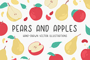 Pears and apples illustrations