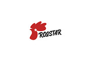 roostar rooster star head logo