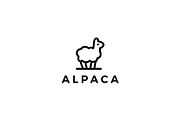 alpaca llama logo vector icon