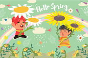 Hello Spring - Vector Illustration