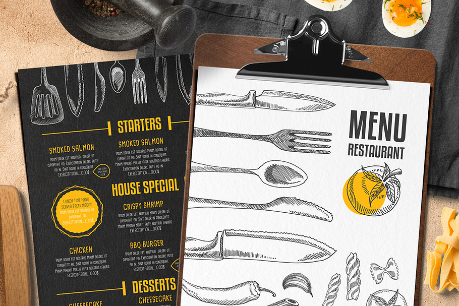 FREE! Trifold + Food Menu Template in Brochure Templates - product preview 8
