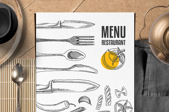 FREE! Trifold + Food Menu Template in Brochure Templates - product preview 2