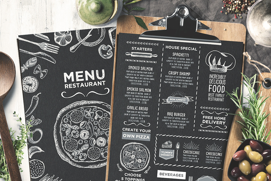 FREE! Trifold + Cafe Menu Template in Brochure Templates - product preview 8
