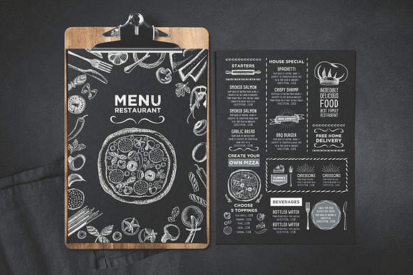 FREE! Trifold + Cafe Menu Template in Brochure Templates - product preview 1
