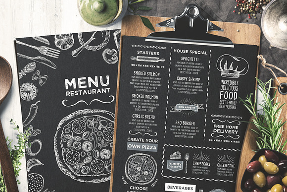 FREE! Trifold + Cafe Menu Template in Brochure Templates - product preview 4