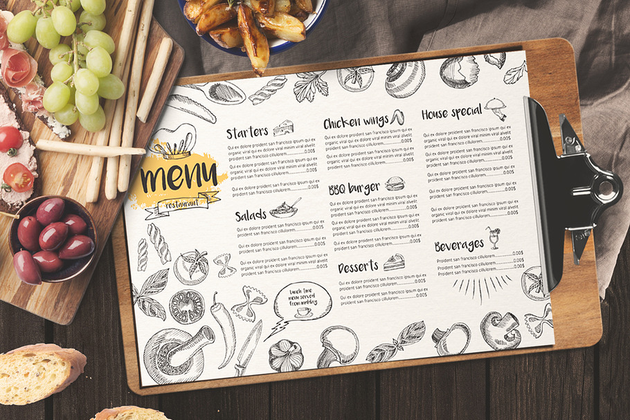 FREE! Trifold + Menu Template Cafe in Brochure Templates - product preview 8