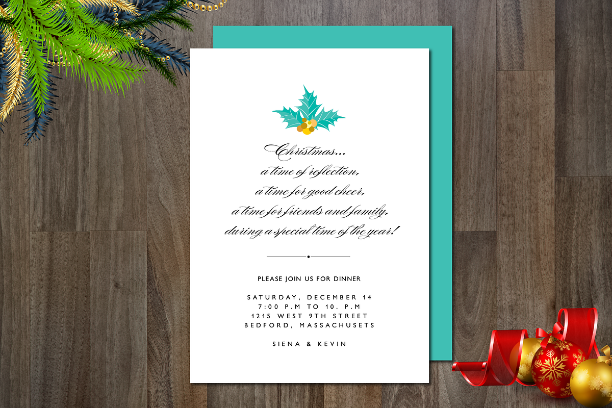Holiday Non-Photo Invitation in Card Templates - product preview 8