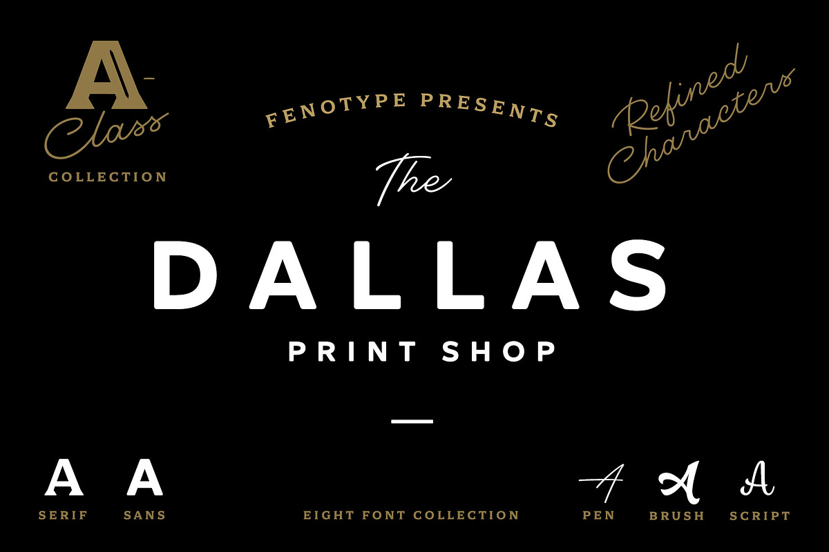 Dallas Print Shop Font Bundle in Display Fonts - product preview 8