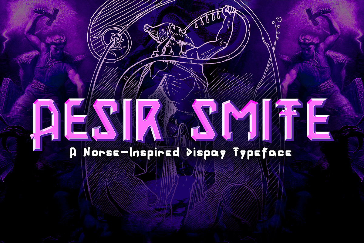Aesir Smite - A Norse/Viking Font in Display Fonts - product preview 8