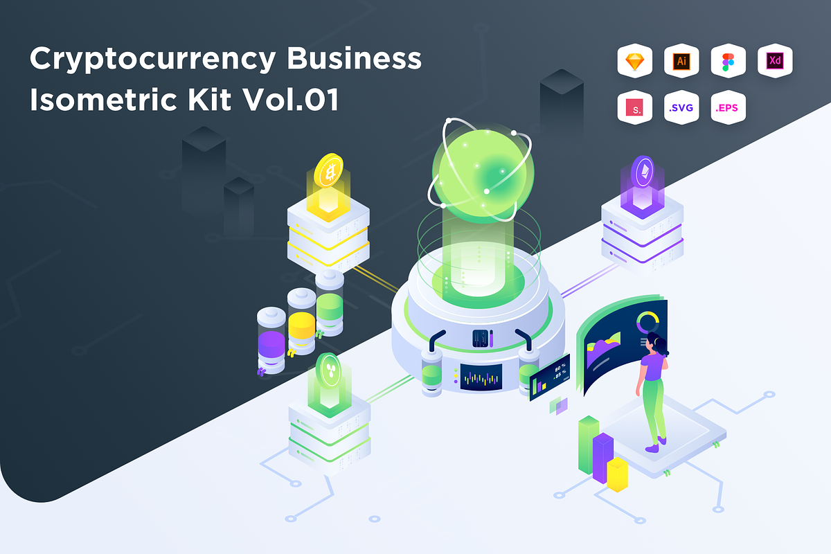 Cryptocurrency Isometric Kit Vol.01 in Illustrations - product preview 8